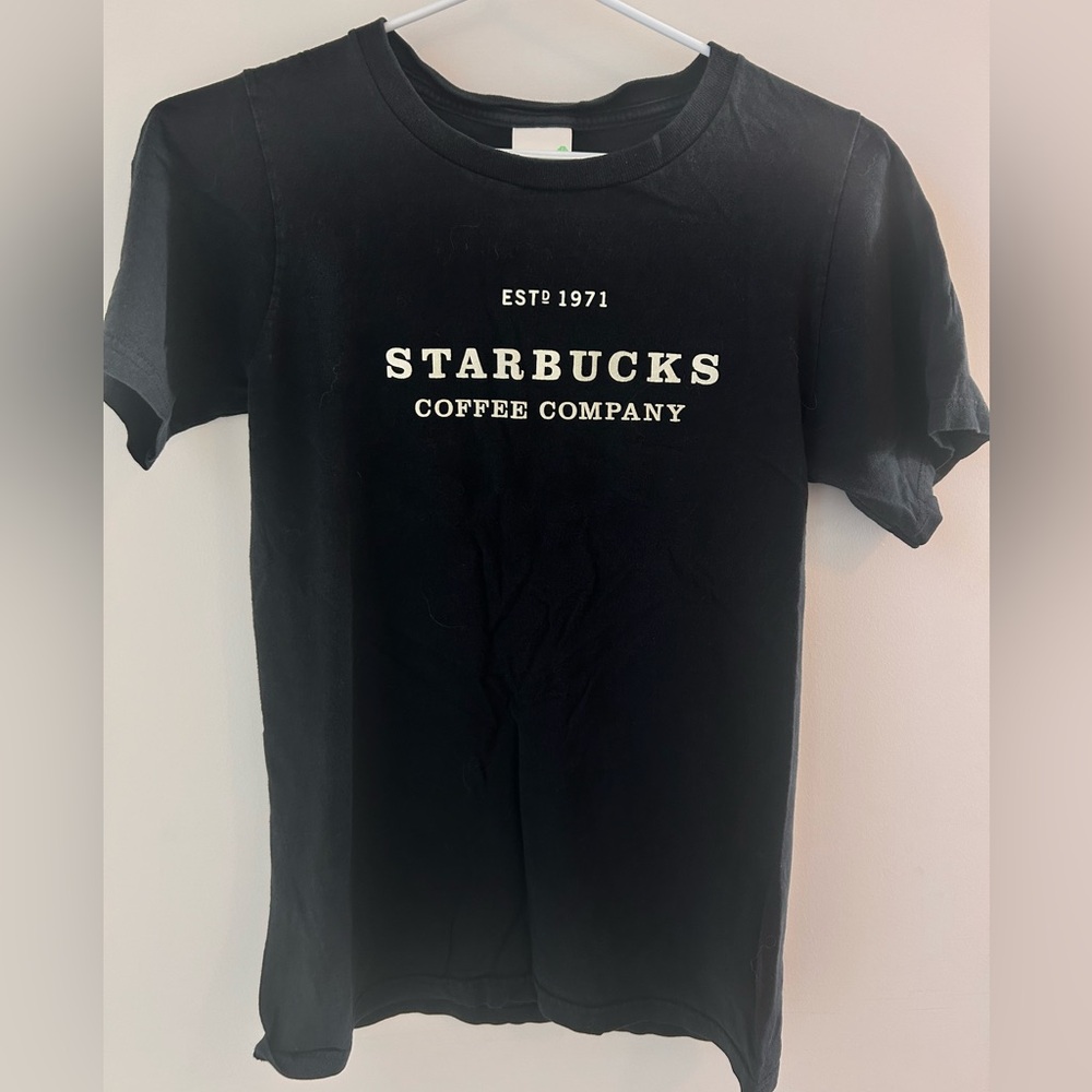 Starbucks Black Tee with White Logo